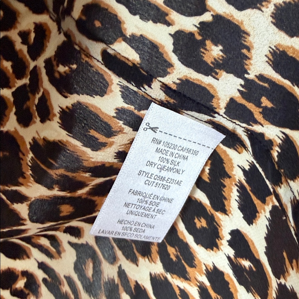 Equipment × Kate Moss Leopard Blouse with  Tie - Picture 10 of 11